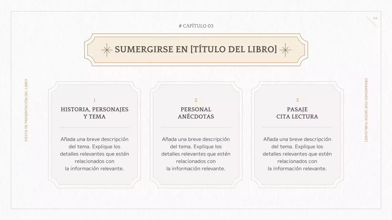 Presentación del nuevo libro geométrico amarillo y marfil