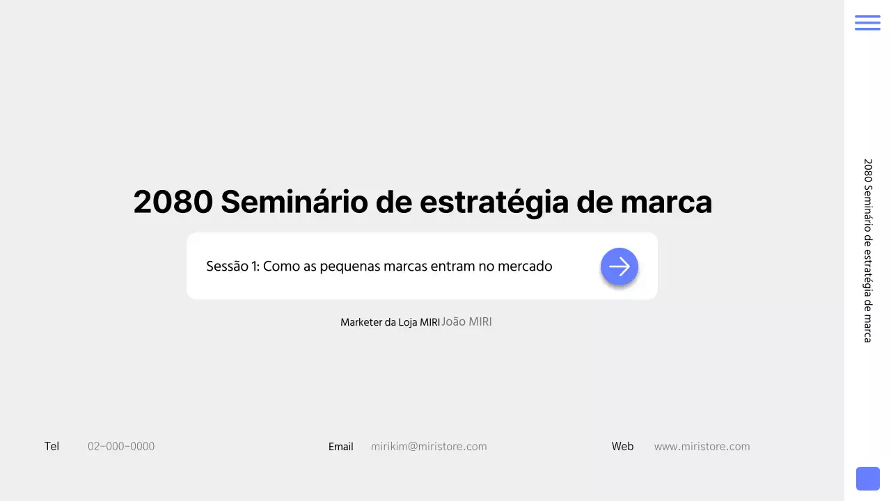 Uma cartilha de estratégia de marca simples em azul e cinzento