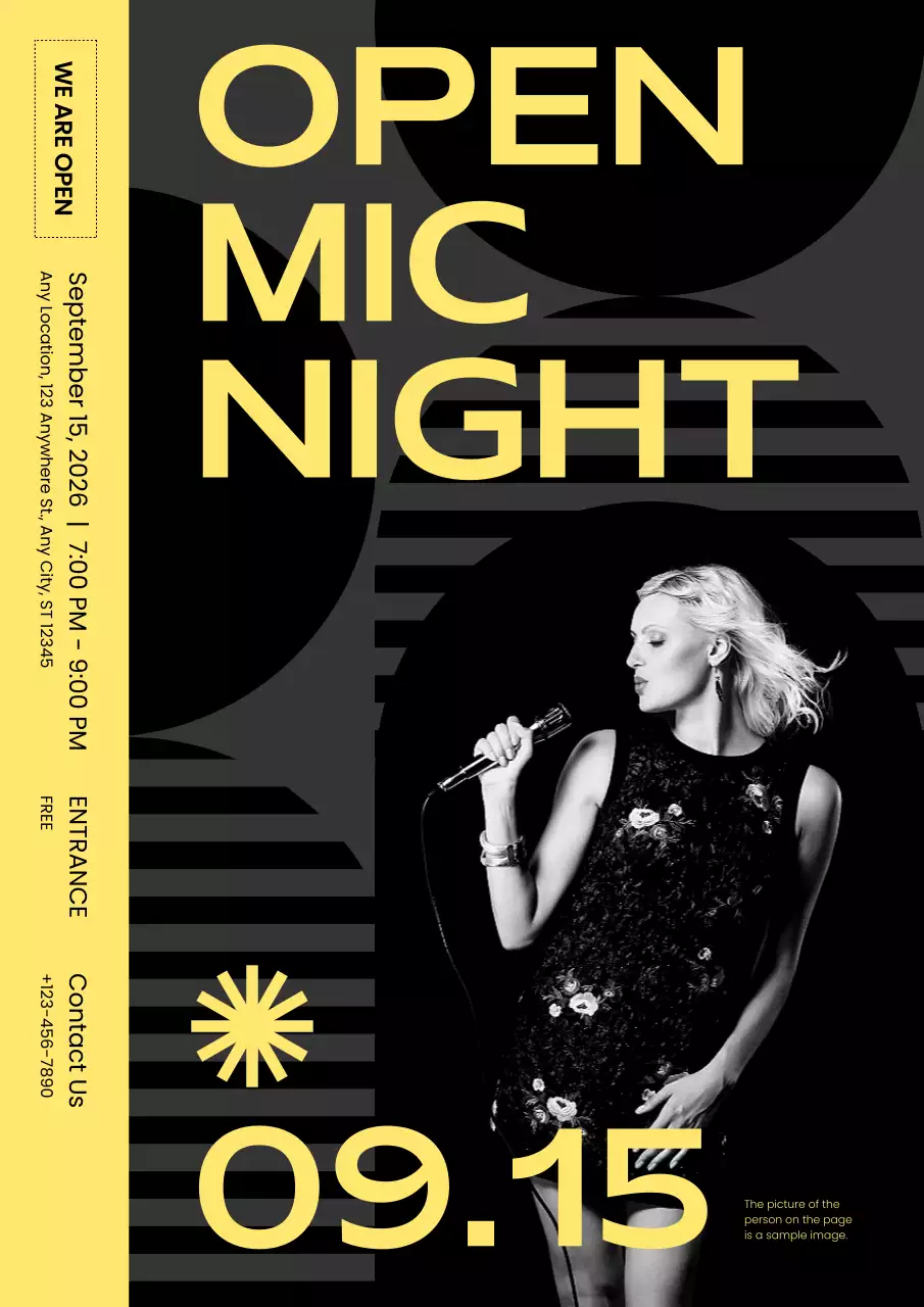 Yellow Modern Music Event Poster