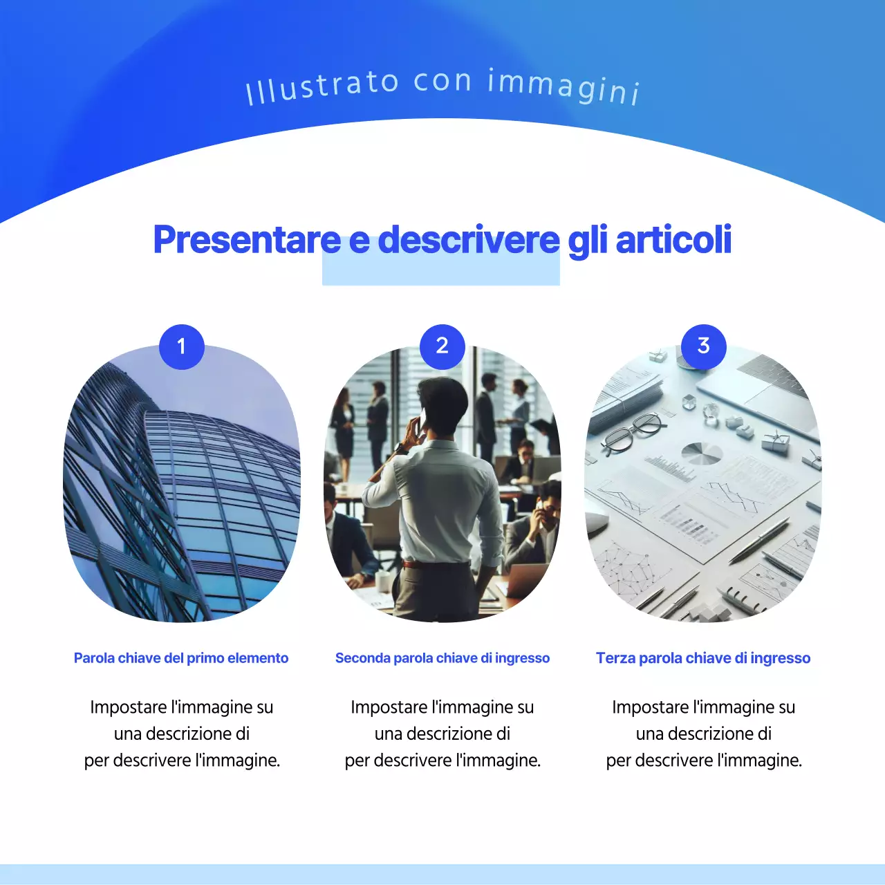 Una semplice newsletter aziendale in blu e bianco