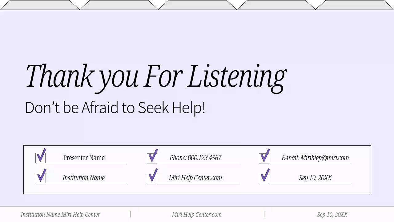 Purple Minimal Mental Health Report Presentation