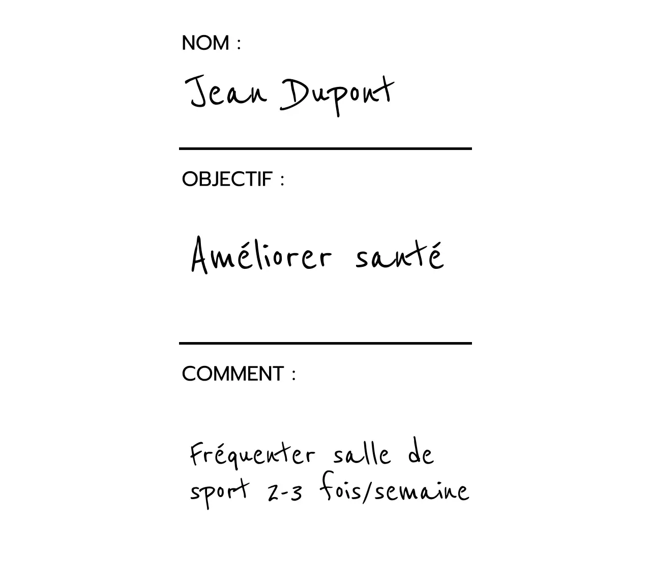 Un plan d'amélioration de la santé avec une présentation claire