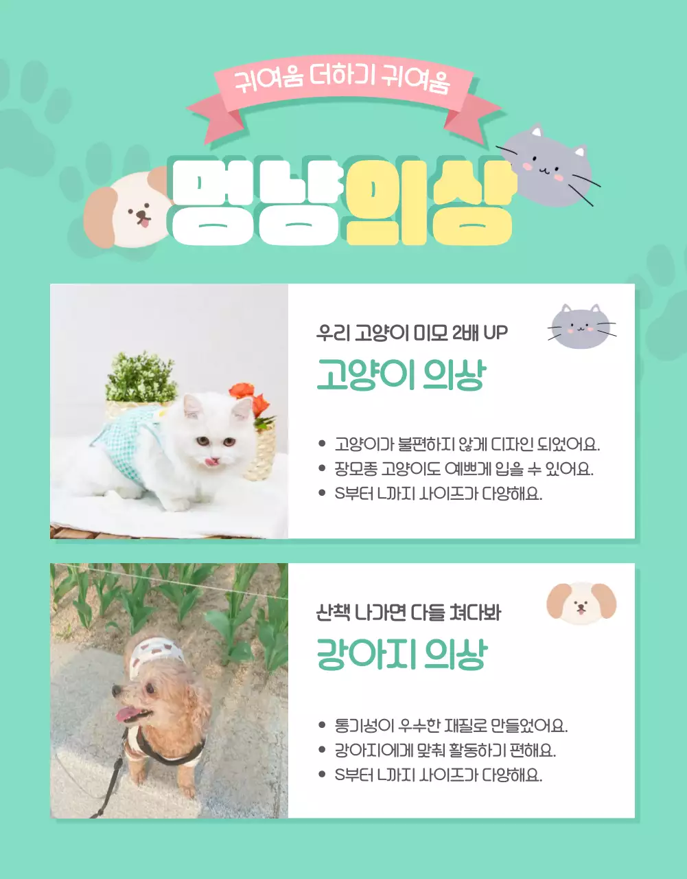 핑크의 아기자기한 반려동물 용품 모음