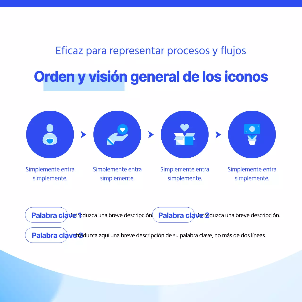 Un sencillo boletín empresarial en azul y blanco