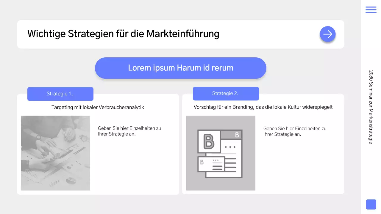 Eine einfache Markenstrategie-Fibel in Blau und Grau