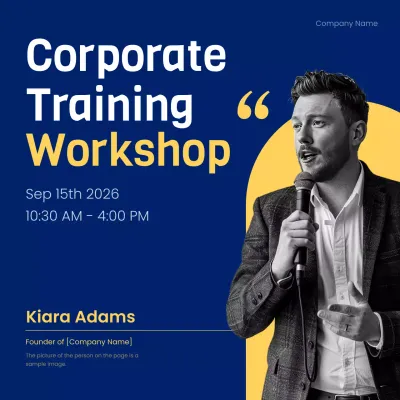 Blue Modern Workshop Announcement Social Media Post