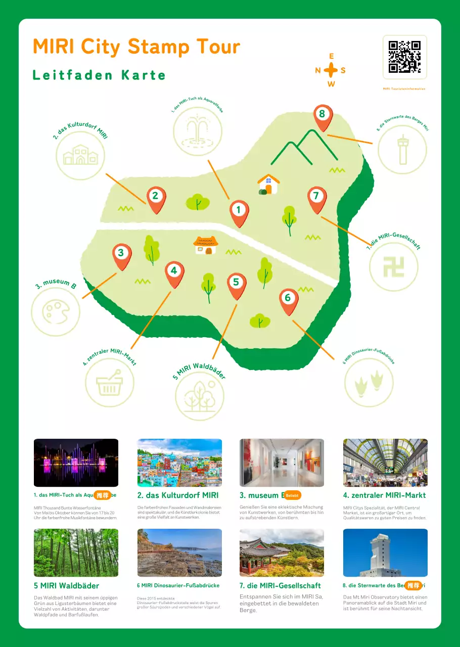 Niedliches Faltblatt zur Stadtbesichtigung