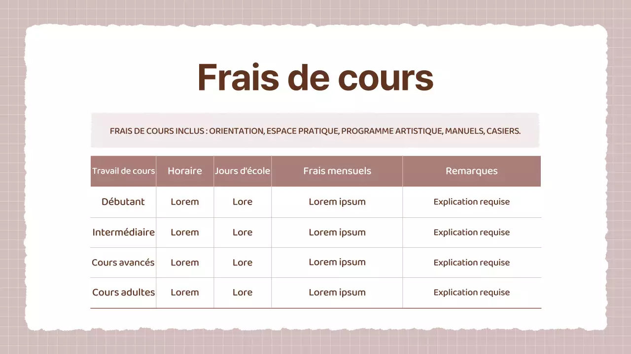 Un prospectus d'école d'art beige et marron confortable