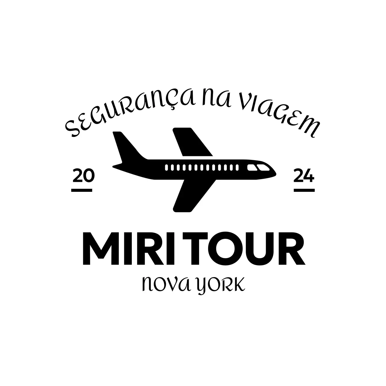 Logótipo promocional de viagem com um avião
