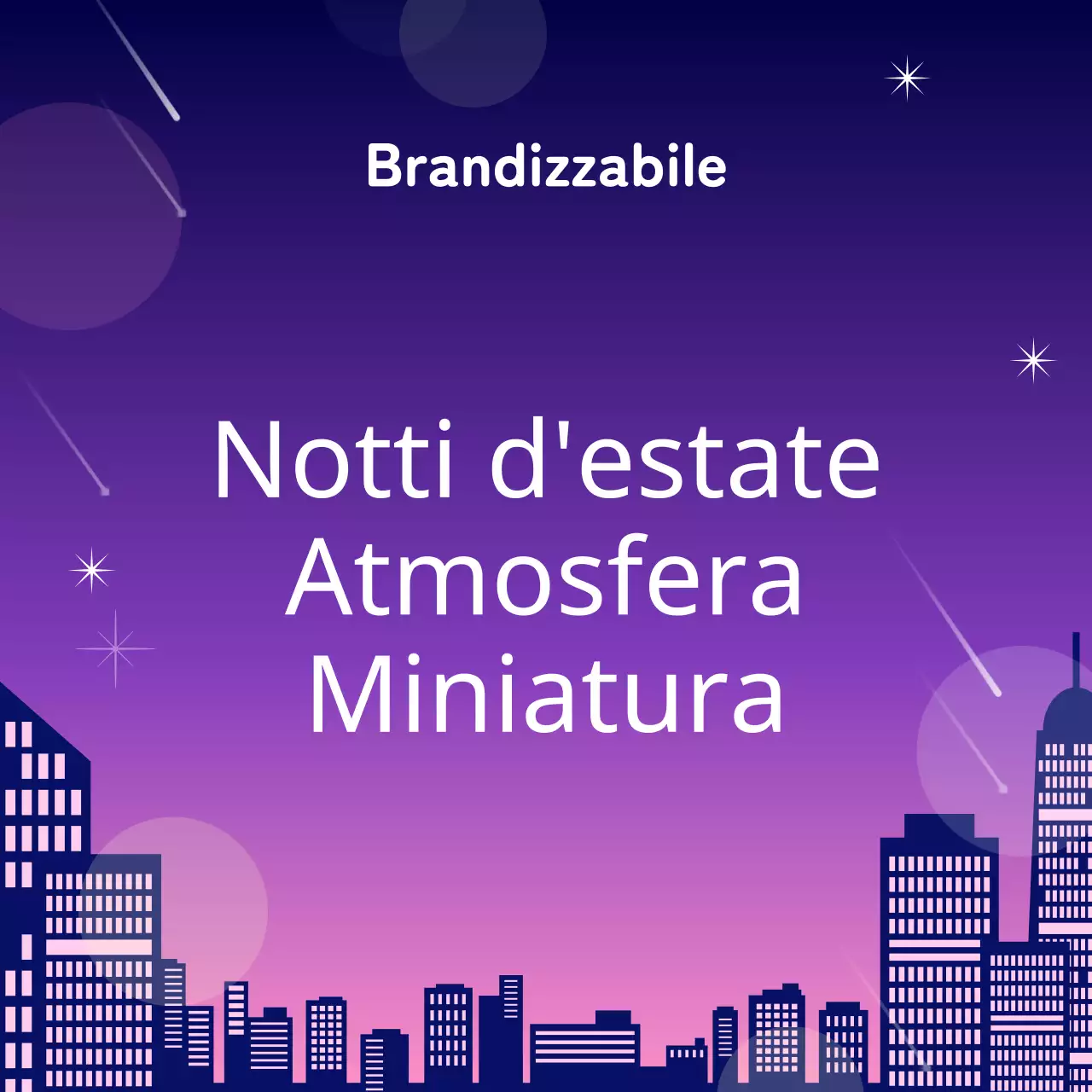 Annuncio in miniatura per una serata estiva di tendenza in viola e rosa