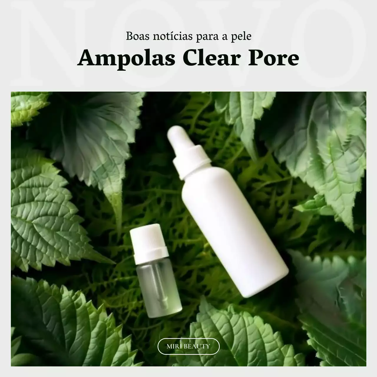 Promover os cosméticos básicos de verão em verde claro e preto