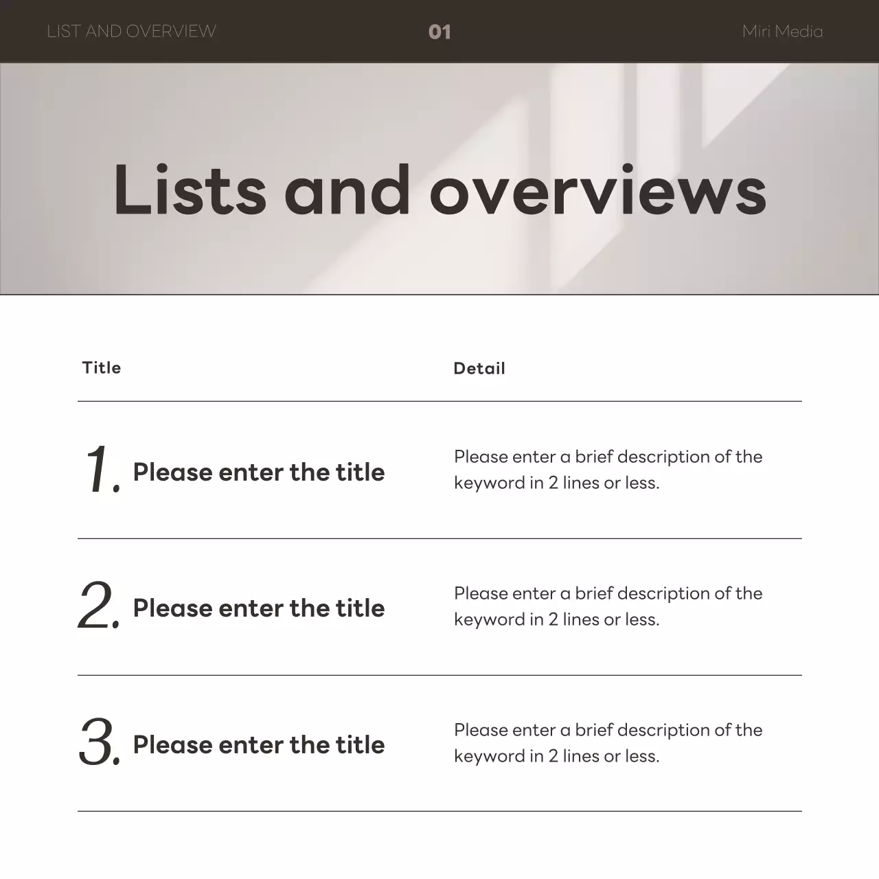 A simple business newsletter in brown and white