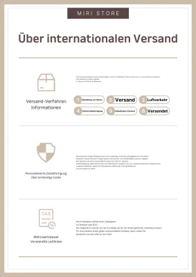 Ein einfacher, beige-brauner Leitfaden für die Zollabfertigung bei internationalen Einkäufen