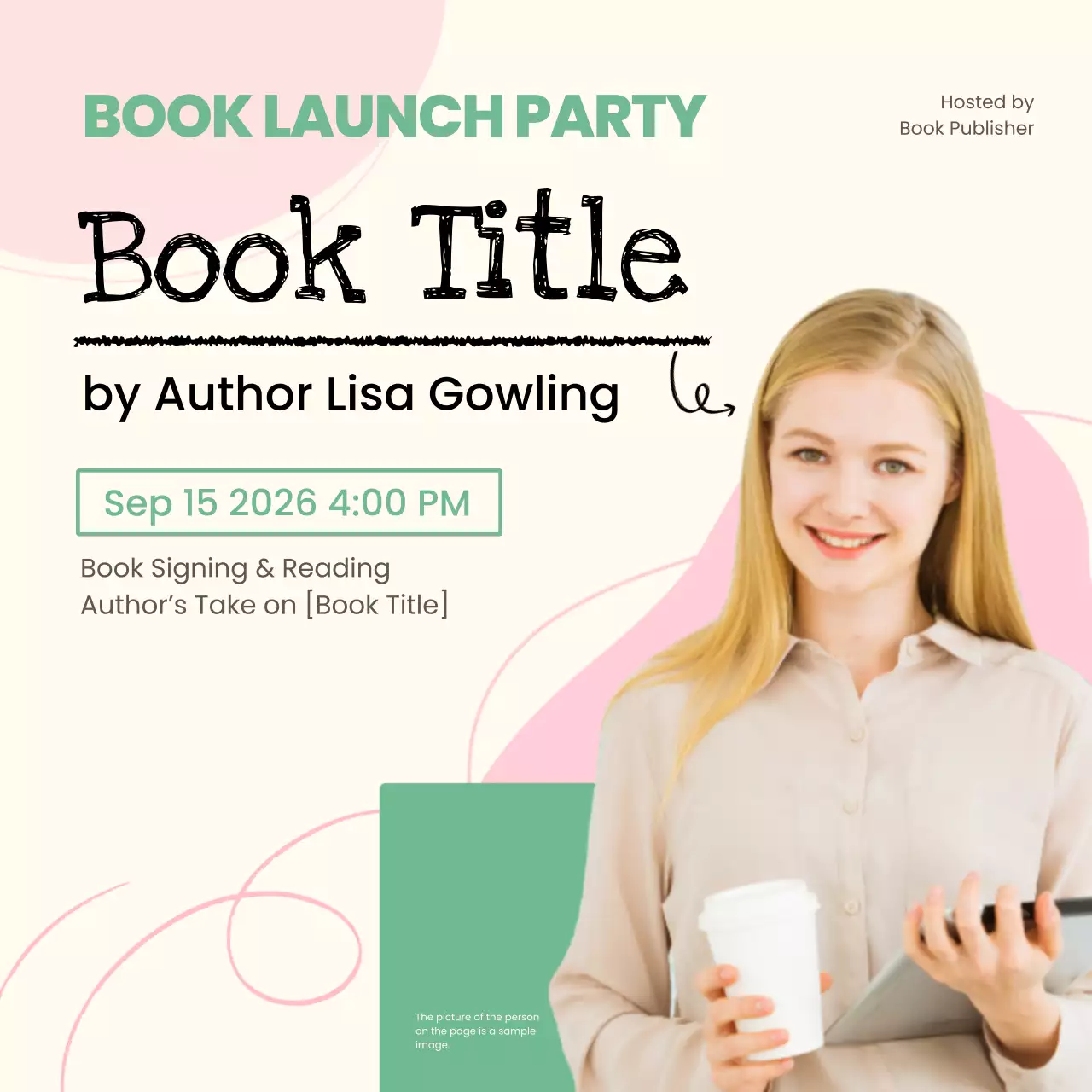 Beige Modern Book Event Social Media Post