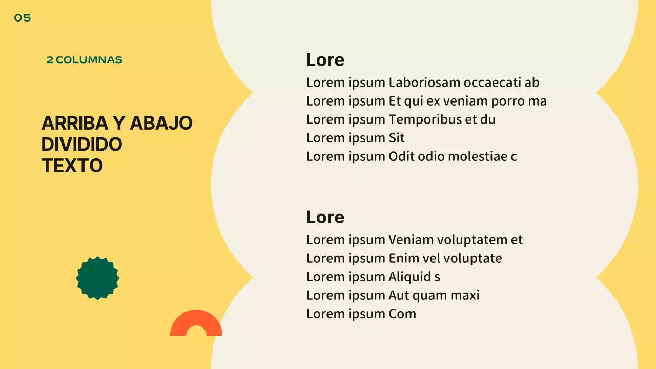 Presentación kitsch por defecto en naranja y amarillo