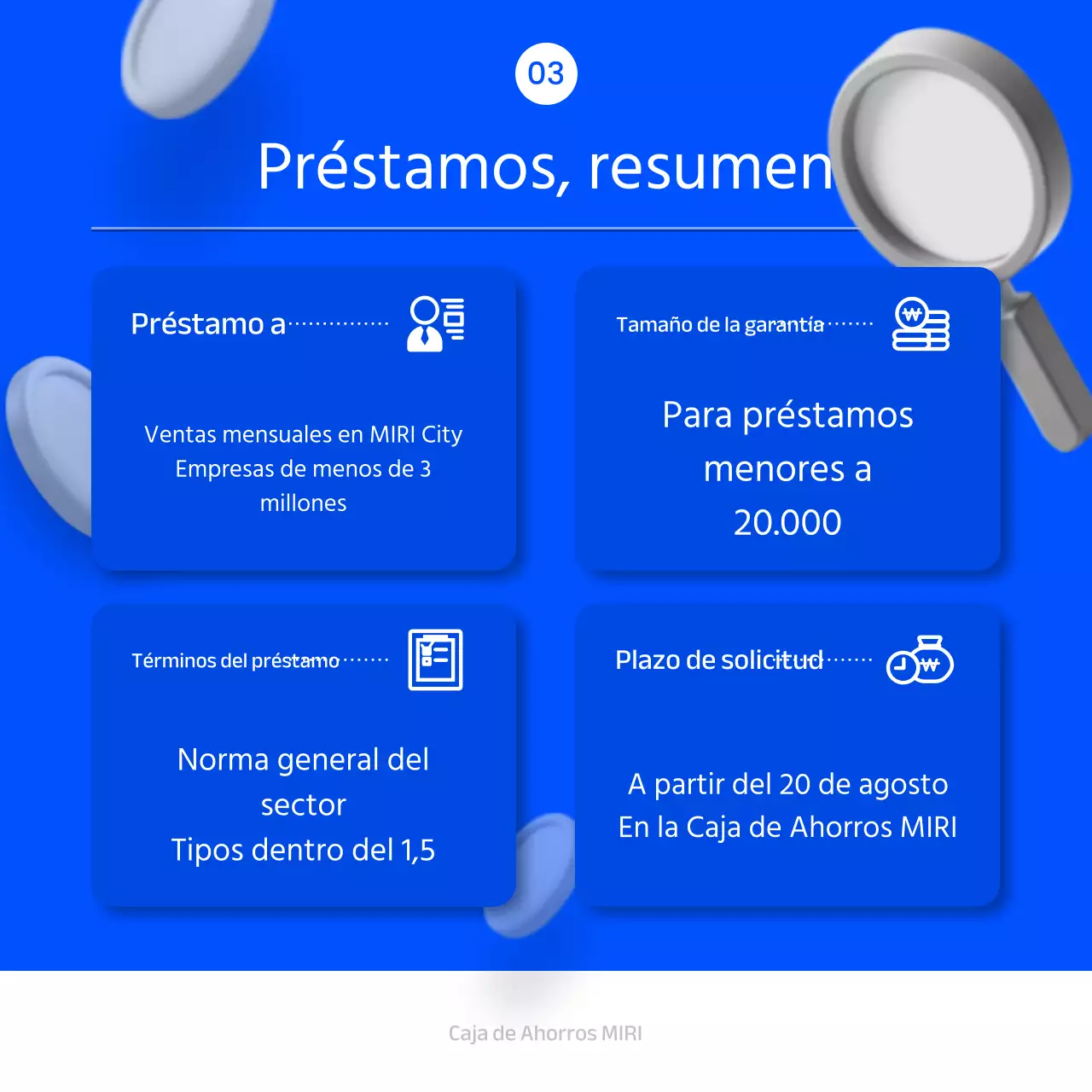 Préstamos a bajo interés con toques de azul y blanco