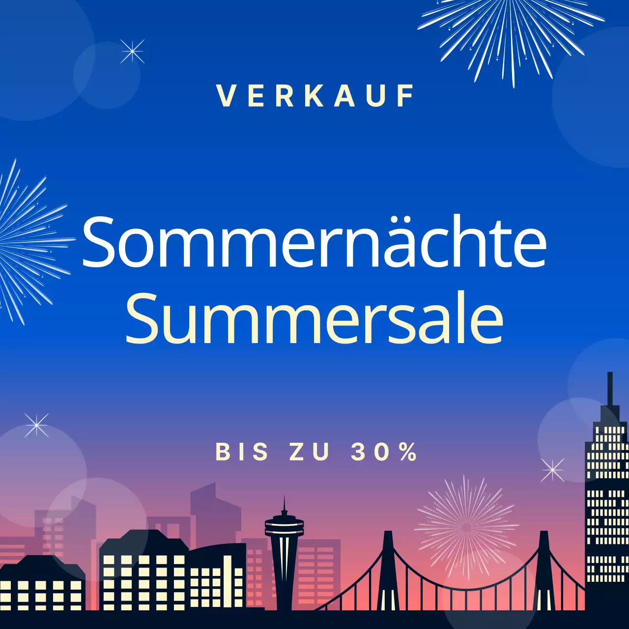 Thumbnail-Ankündigung für eine trendige Sommernacht in Lila und Pink