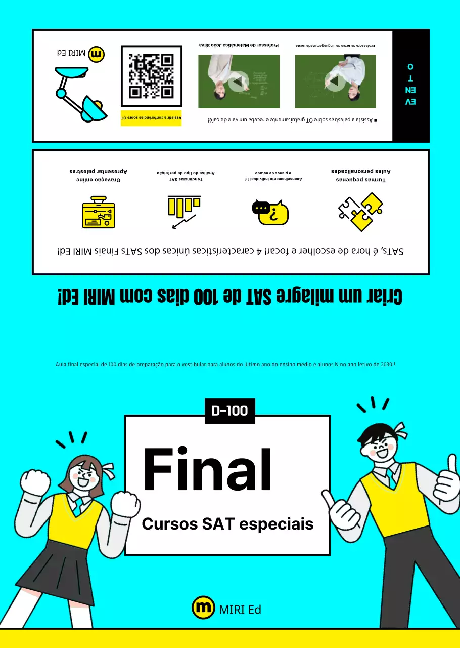 Folheto escolar sobre os SATs