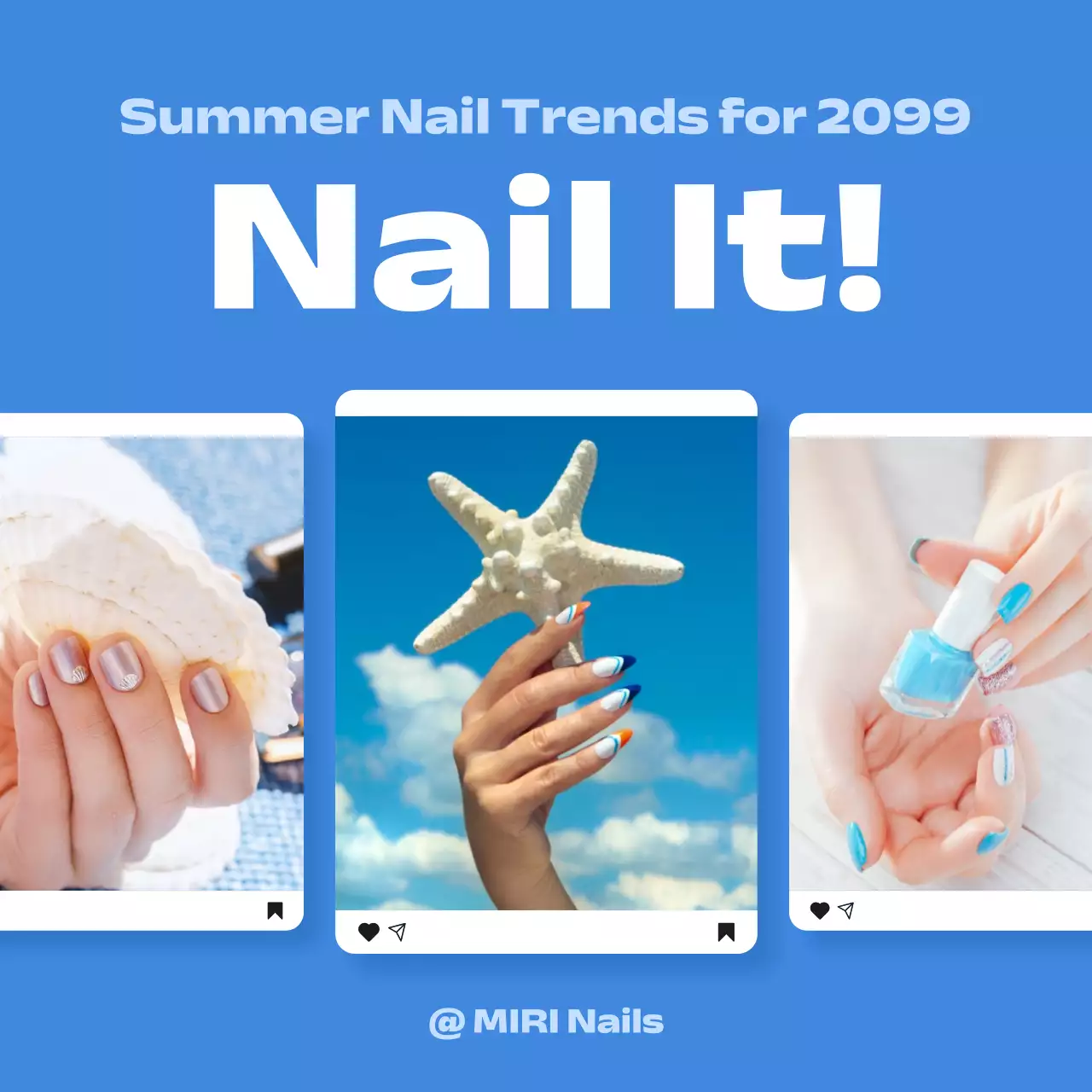 Blue Trendy Nail Promotion Instagram Post