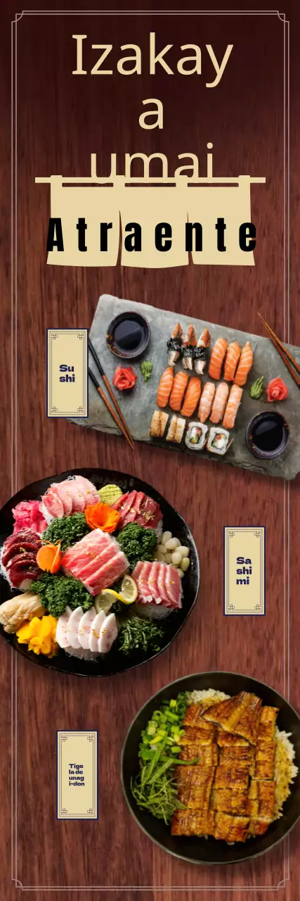 Cartaz de menu de Izakaya highball com fundo de madeira