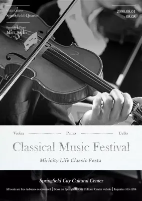 Poster Acara Musik Klasik Hitam