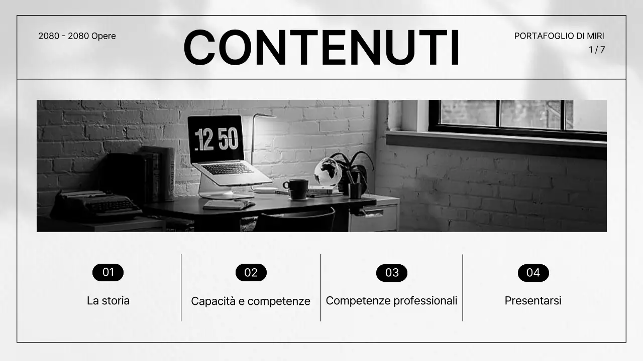 Un semplice portfolio di CV in grigio e nero