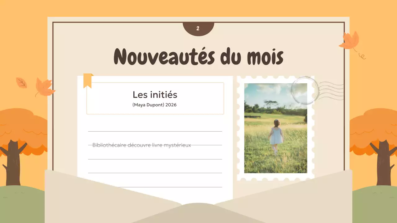 Une sélection de recommandations de livres d'automne en orange et vert