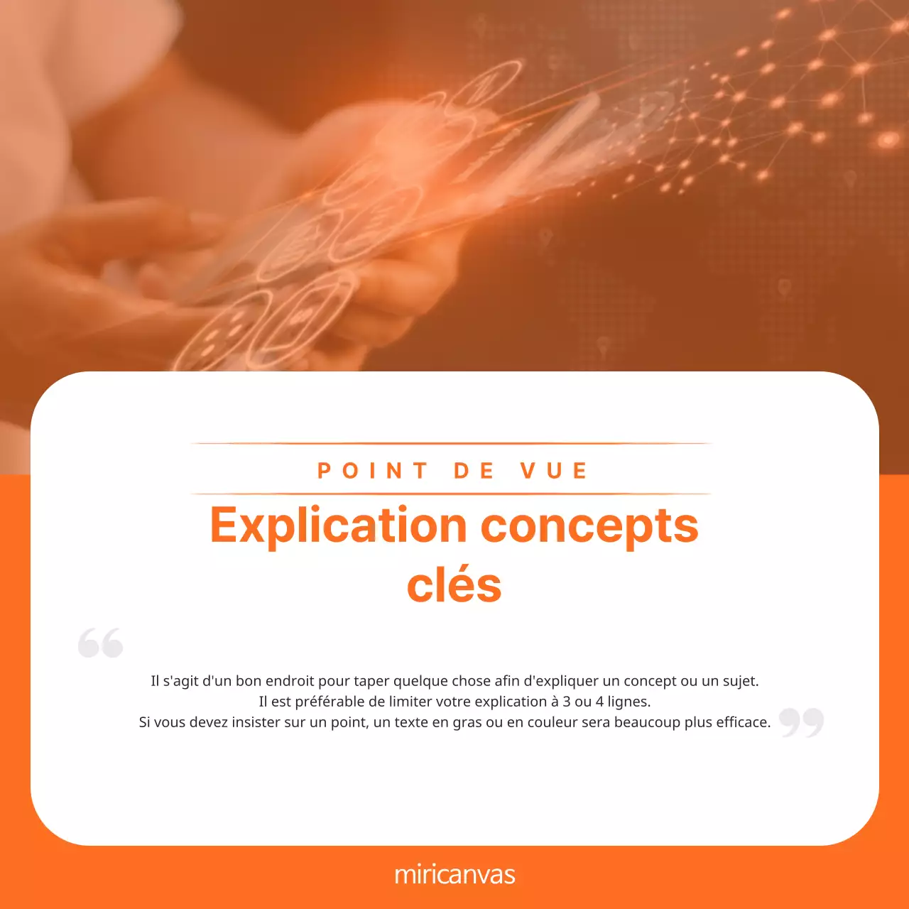 Promouvoir une marque simple en blanc et orange