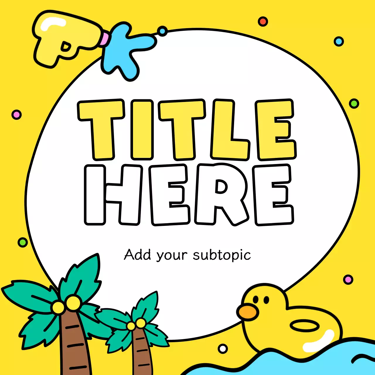 A pretty yellow and light blue summertime event ad