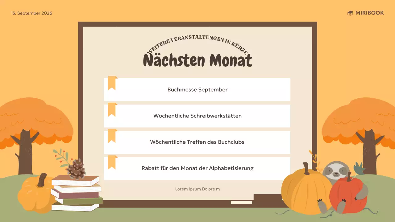 Eine Auswahl an herbstlichen Buchempfehlungen in Orange und Grün