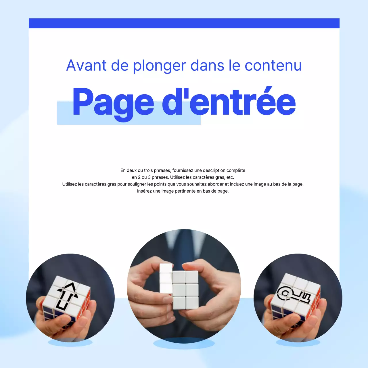 Une lettre d'information commerciale simple en bleu et blanc