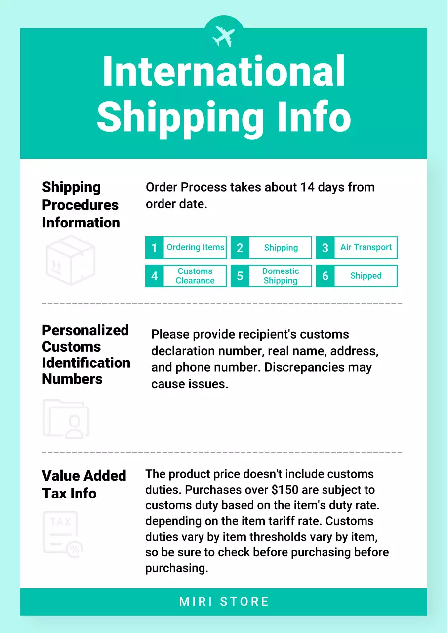 Teal Modern Shipping Information Poster