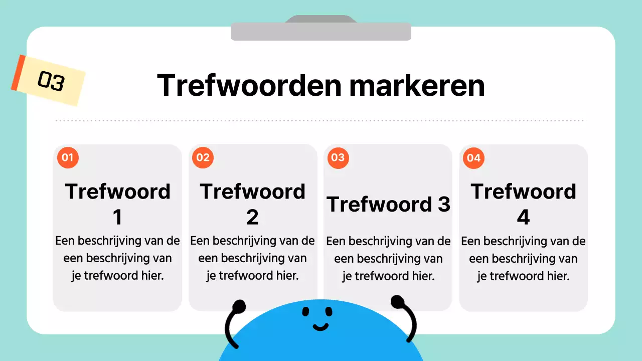 Een eenvoudige leuke gids in lichtblauw en wit