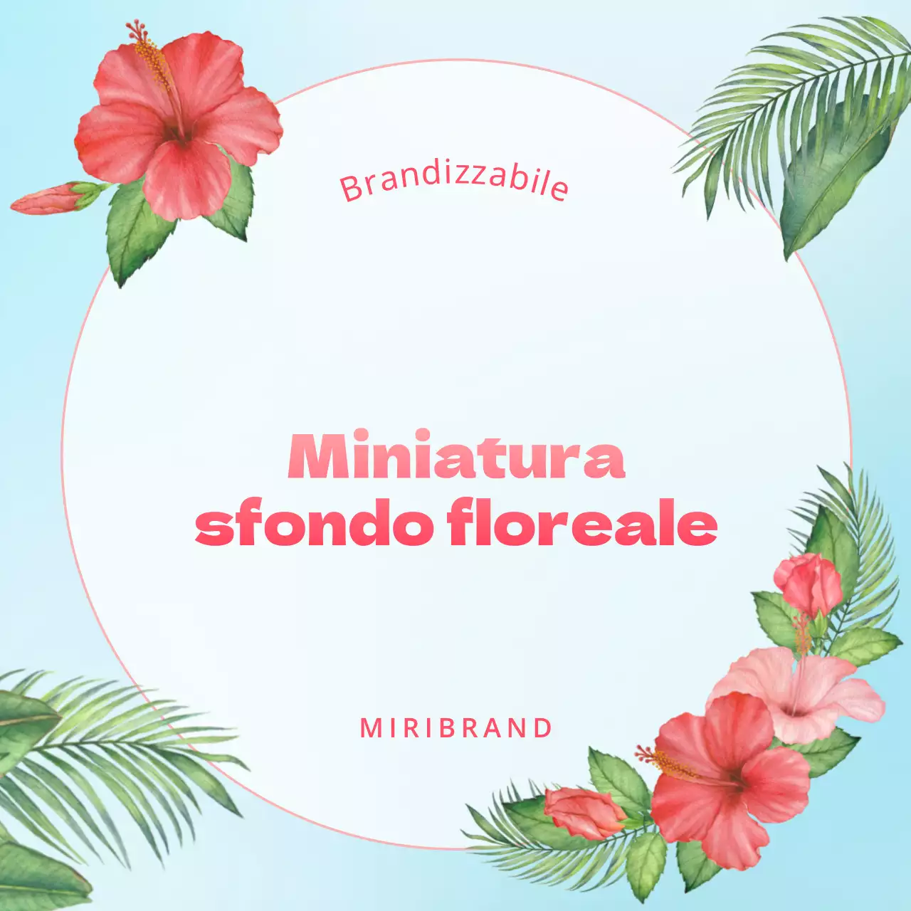 Copertina con sfondo floreale in stile tropicale nei colori menta e rosa caldo