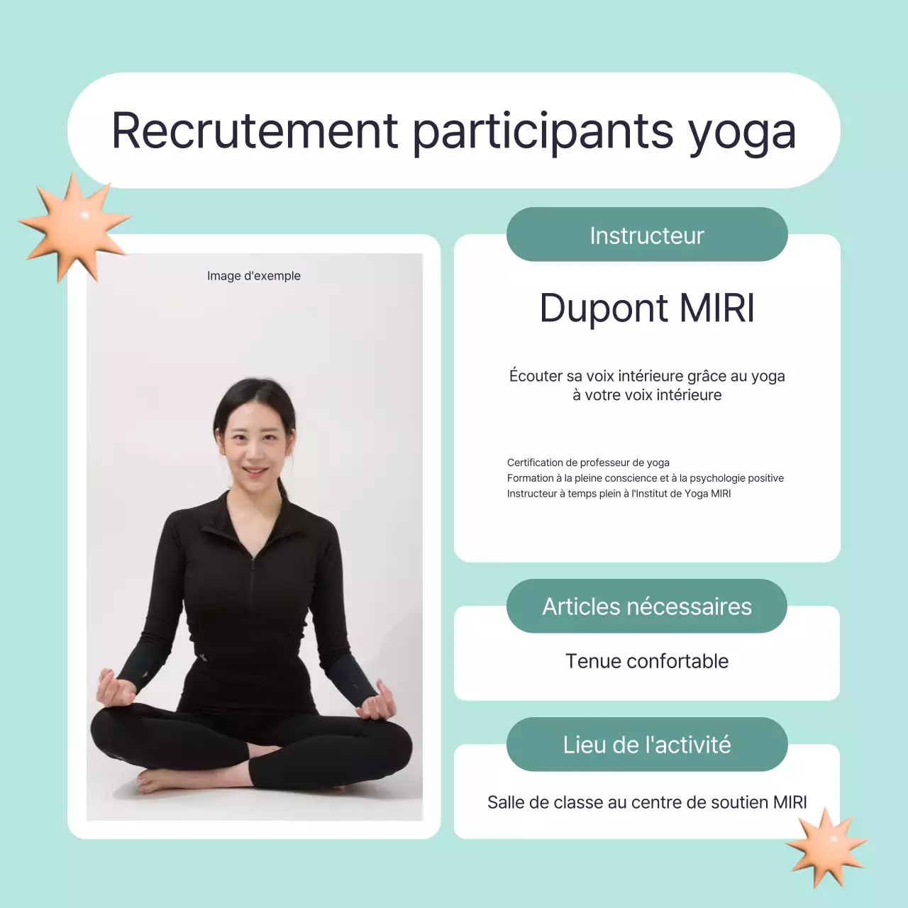 Présentation du programme de centres d'assistance unipersonnels jaune et bleu clair à la mode