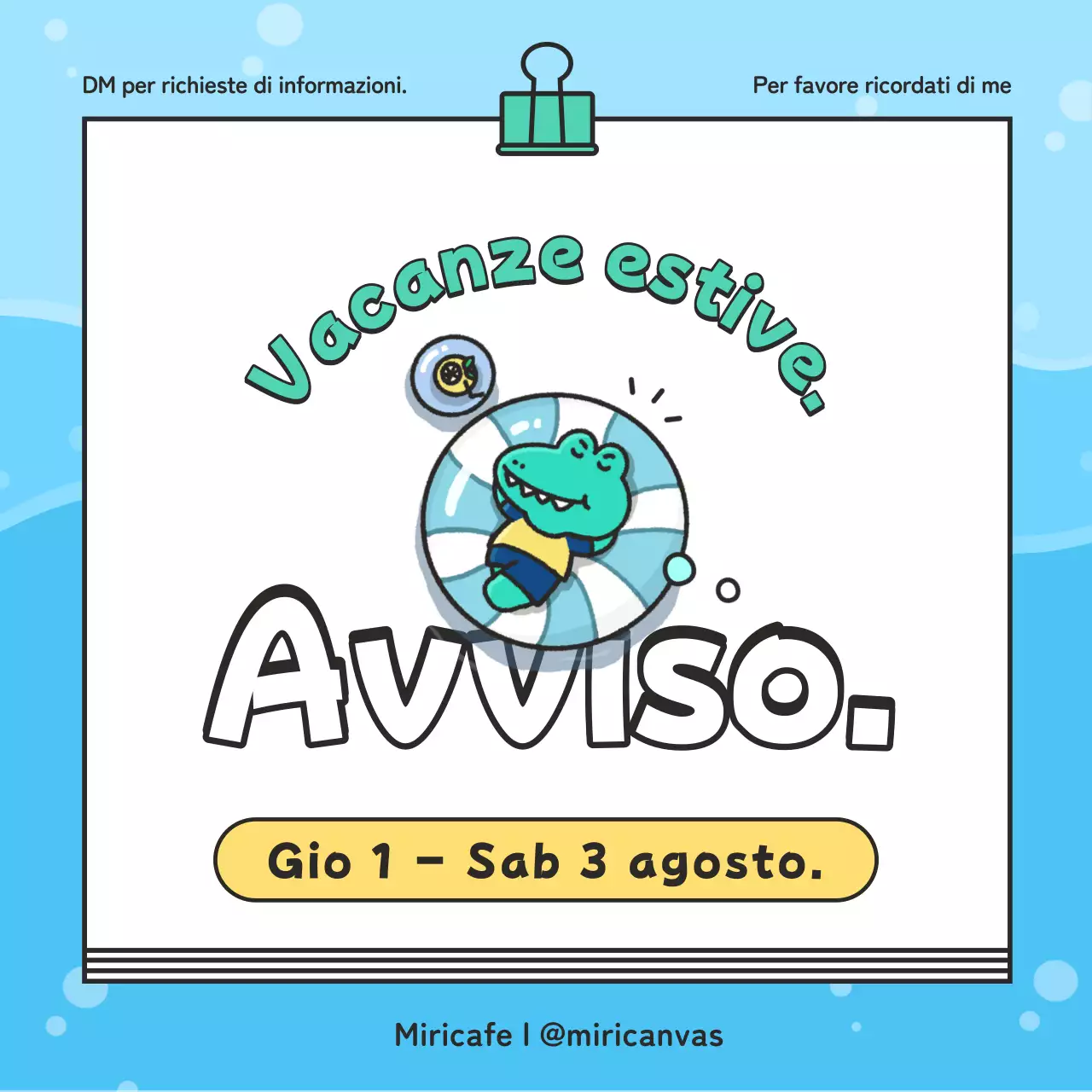 Vacanze estive in verde e blu