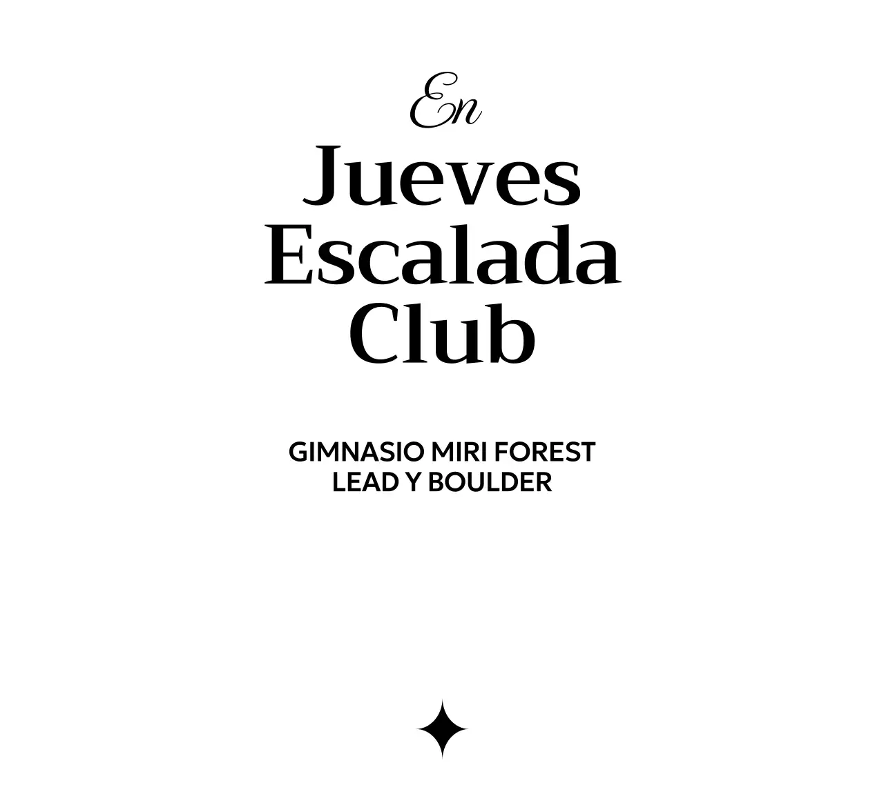 Promocione un club de escalada minimalista con una tipografía elegante