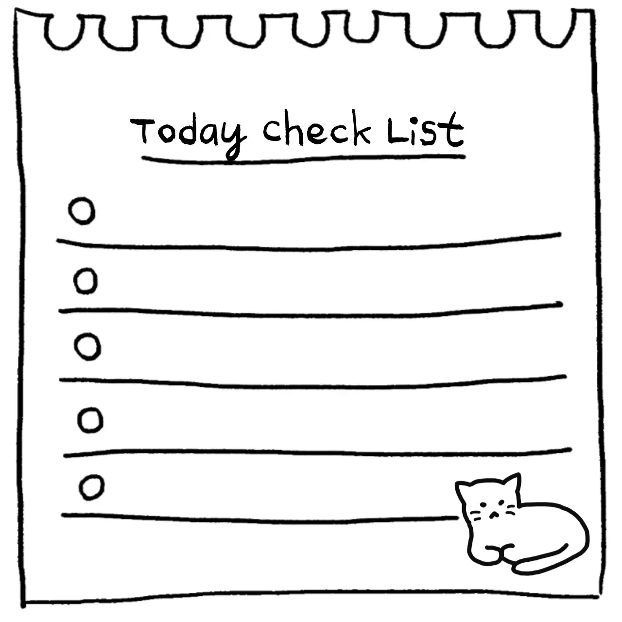 かわいい感じの今日のチェックリスト