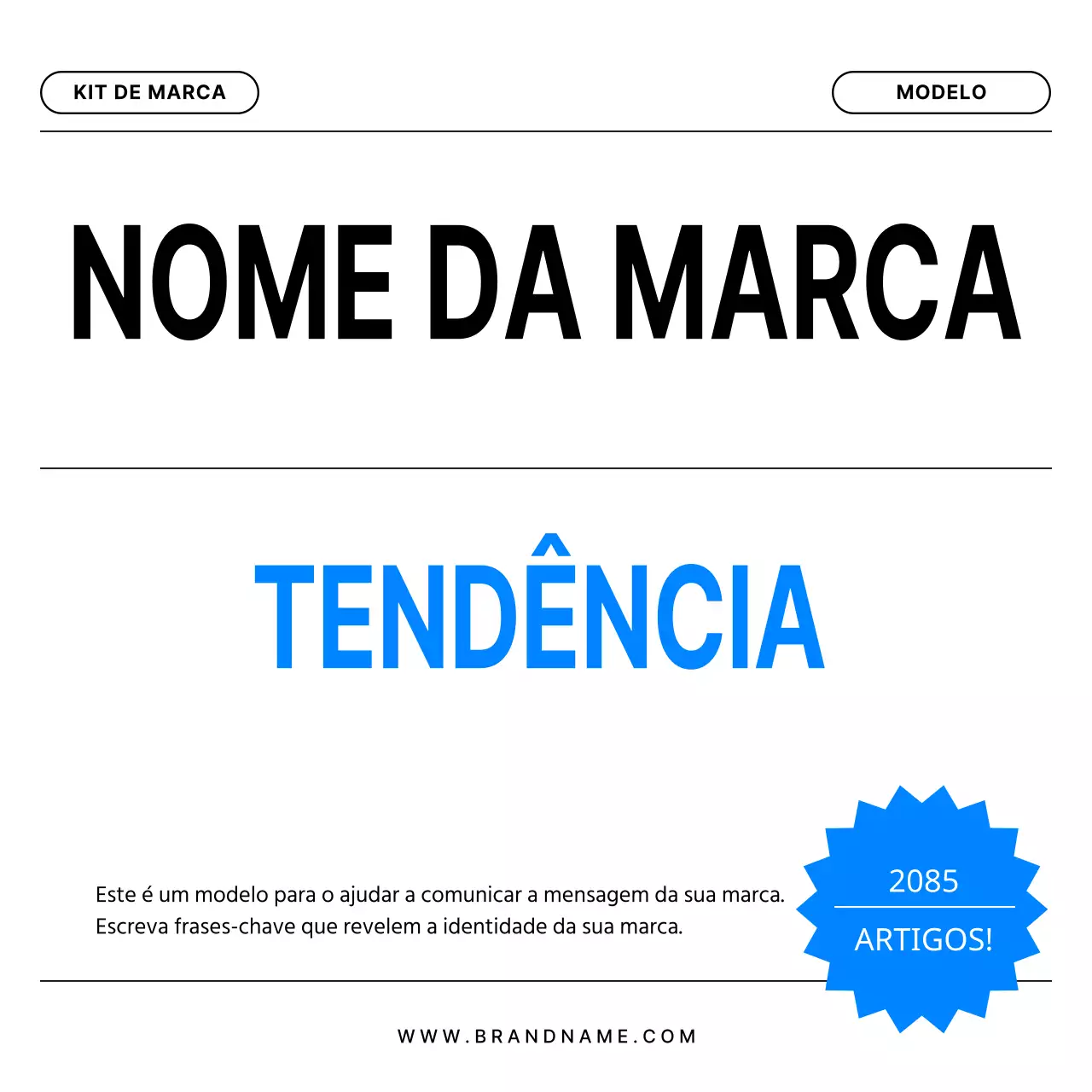 Promover uma marca moderna em preto e azul