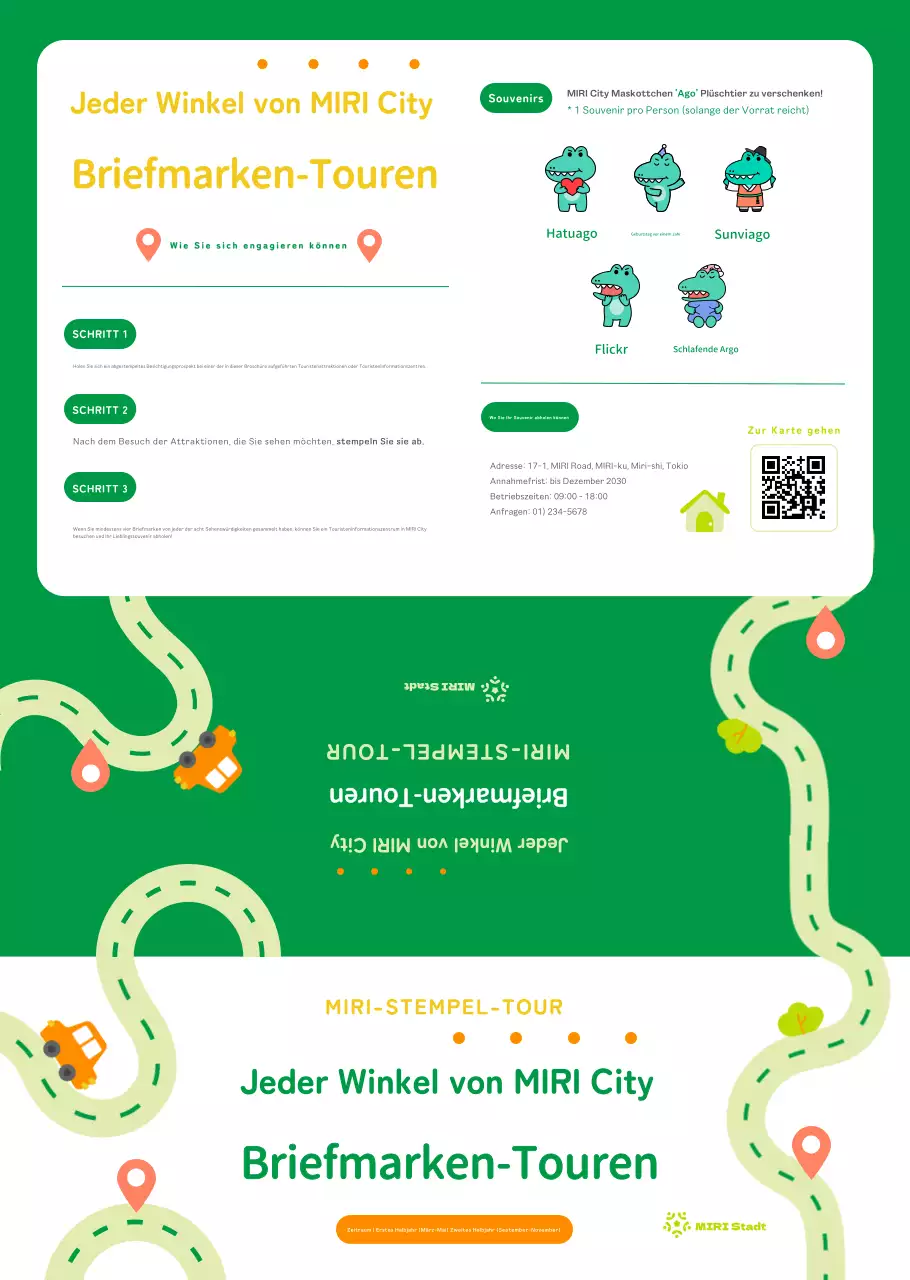 Niedliches Faltblatt zur Stadtbesichtigung