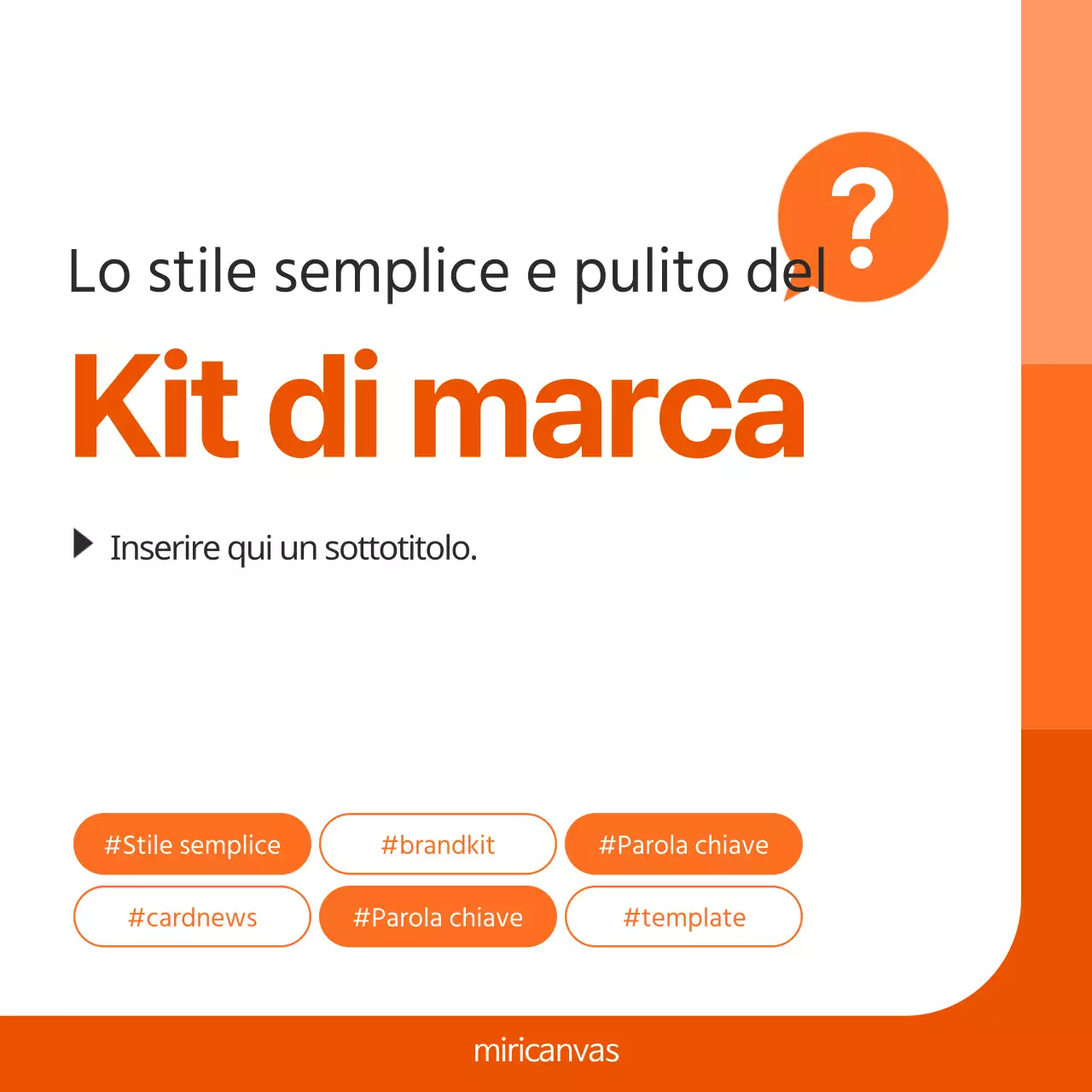 Promuovere un marchio semplice in bianco e arancione