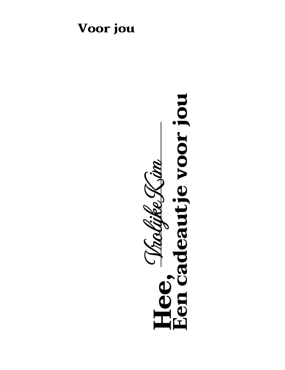 Een herinneringsgeschenk met een sentimenteel handgeschreven schreeflettertype