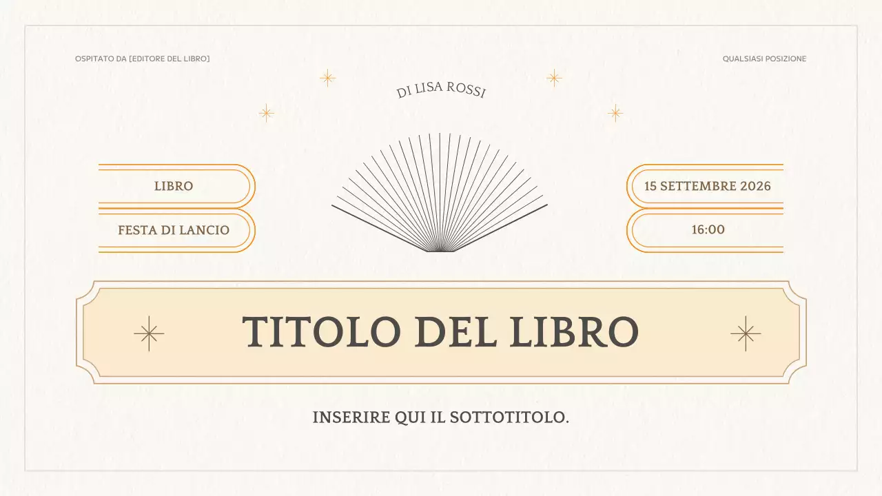 Presentazione del nuovo libro geometrico giallo e avorio