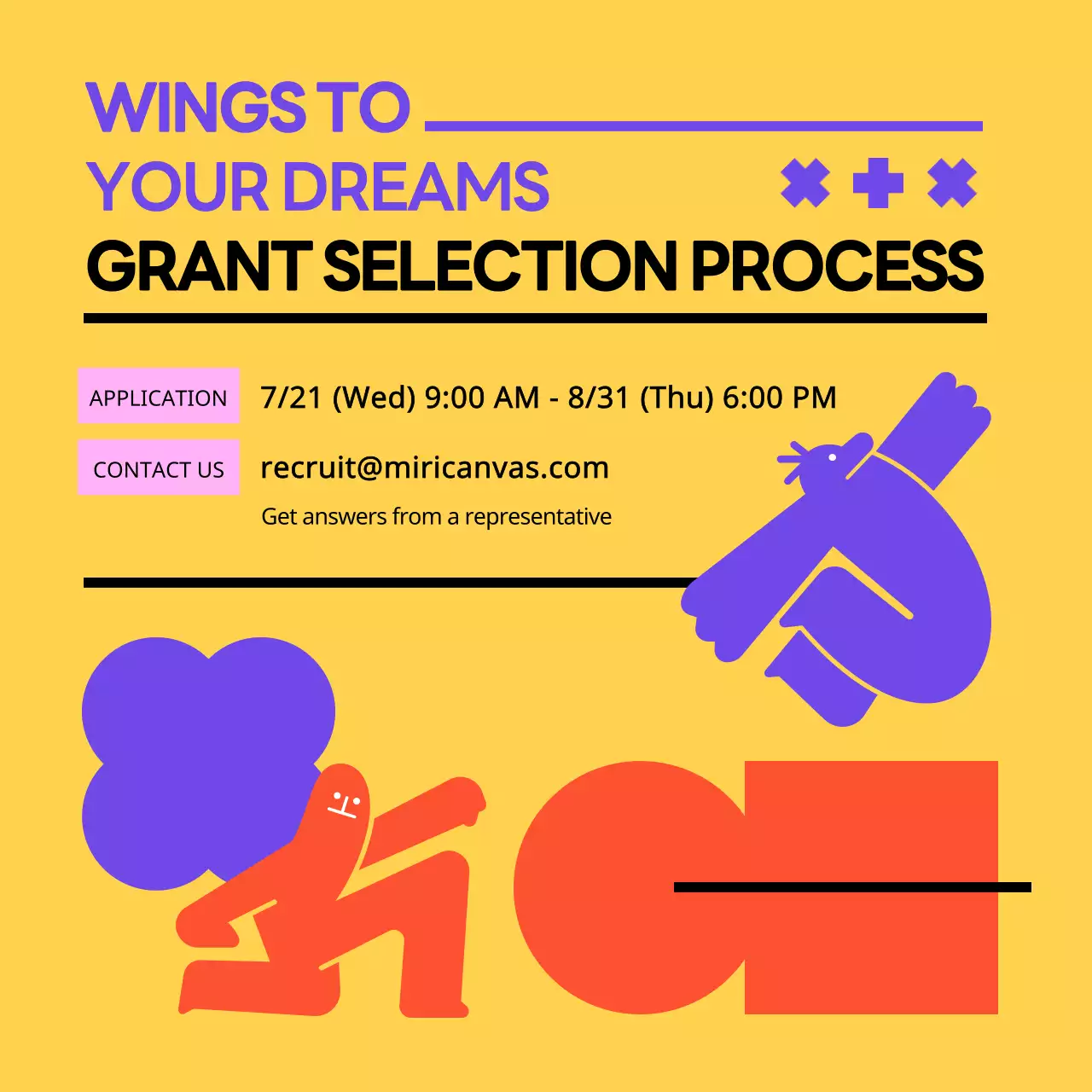 Yellow Modern Grant Announcement Instagram Carousel