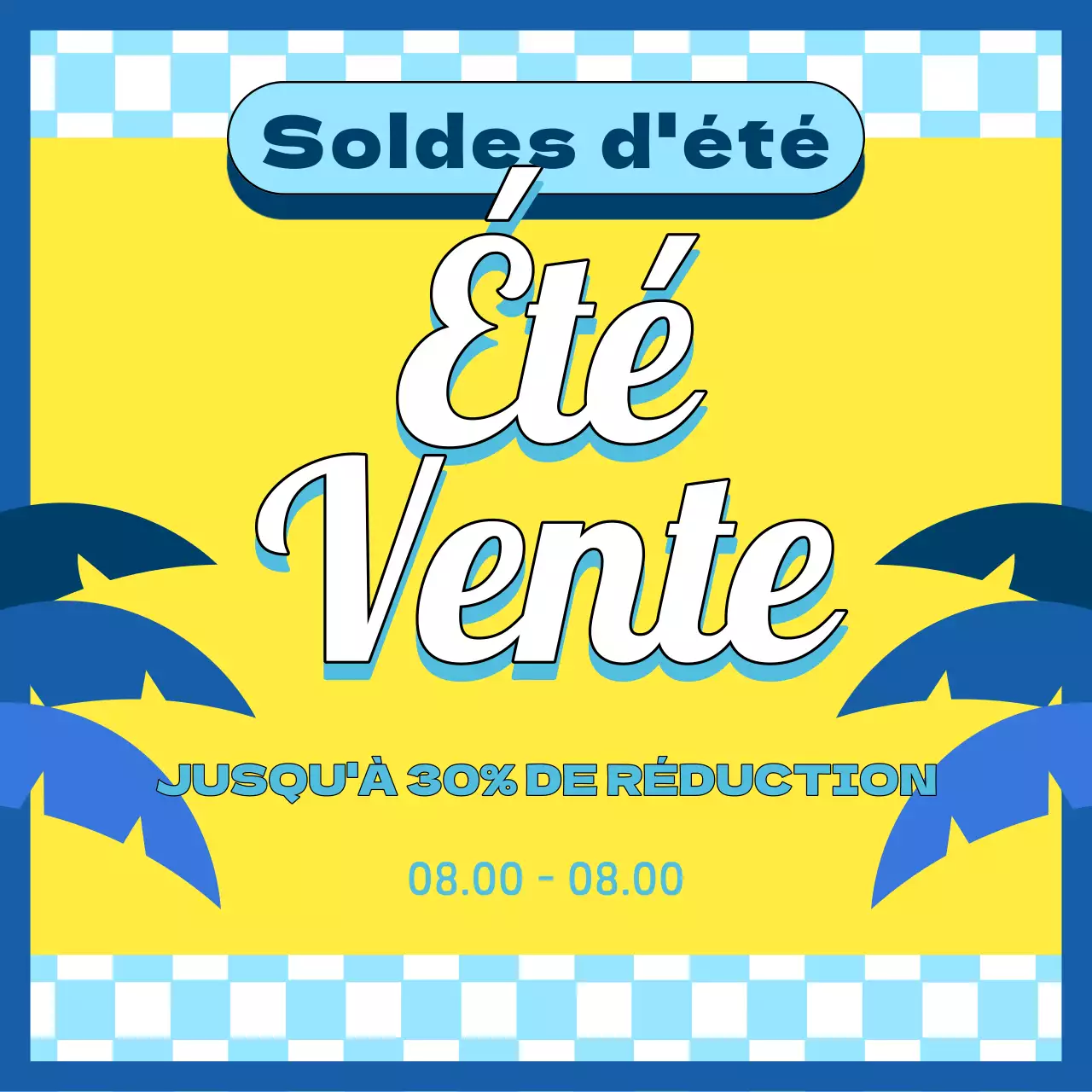 Annonce de vente de style rétro en jaune et orange