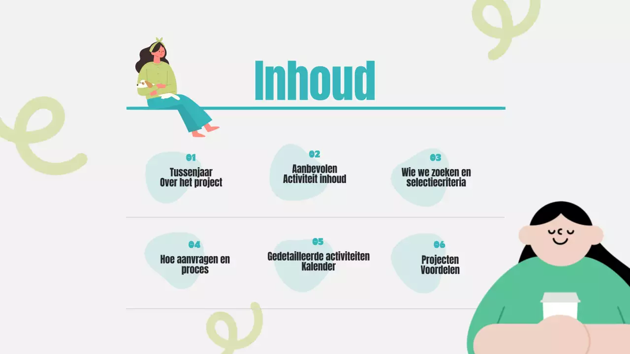 Een eenvoudig tussenjaar in chartreuse en mintProjectinformatie