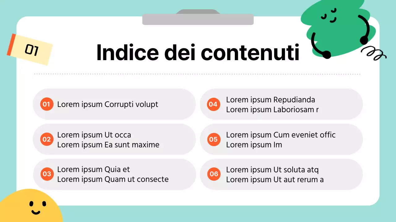Una guida semplice e carina in azzurro e bianco