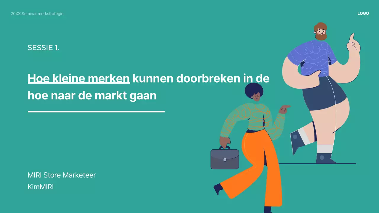 Een moderne groen-witte presentatie voor het delen van merkcases