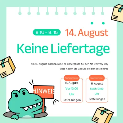 Eine einfache rosa und mintfarbene Kurierverschlusspost