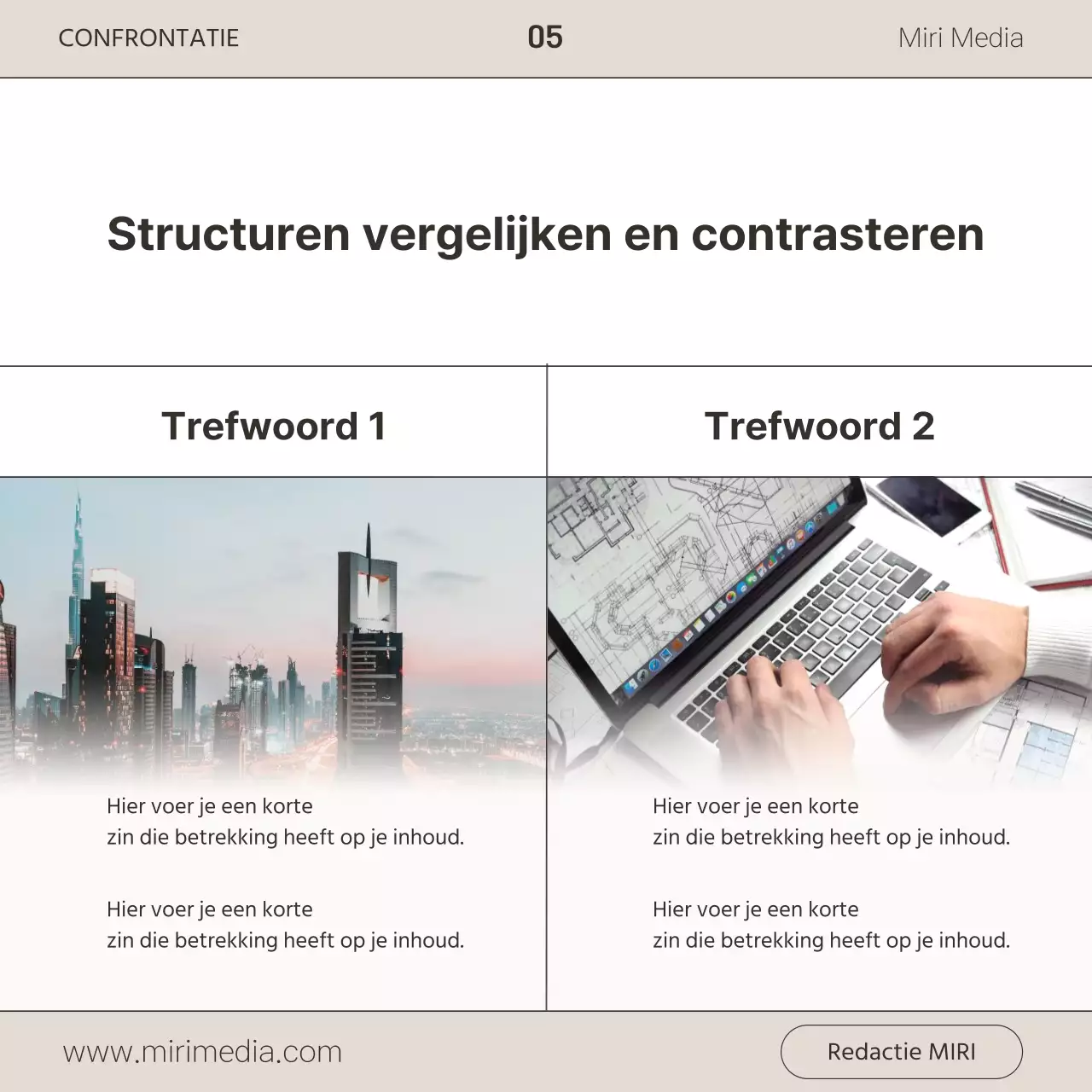 Een eenvoudige zakelijke nieuwsbrief in bruin en wit